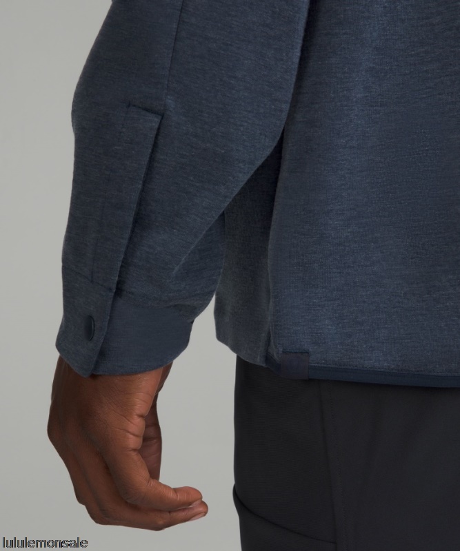 Lululemon Verkauf DELULU626 | Meliertes True Navy Gridliner Fleece-overshirt